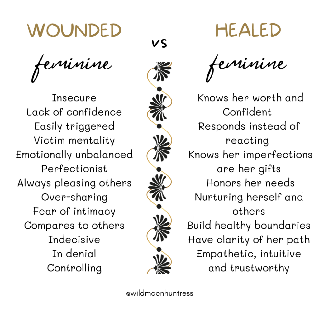 wounded feminine vs healed feminine.
