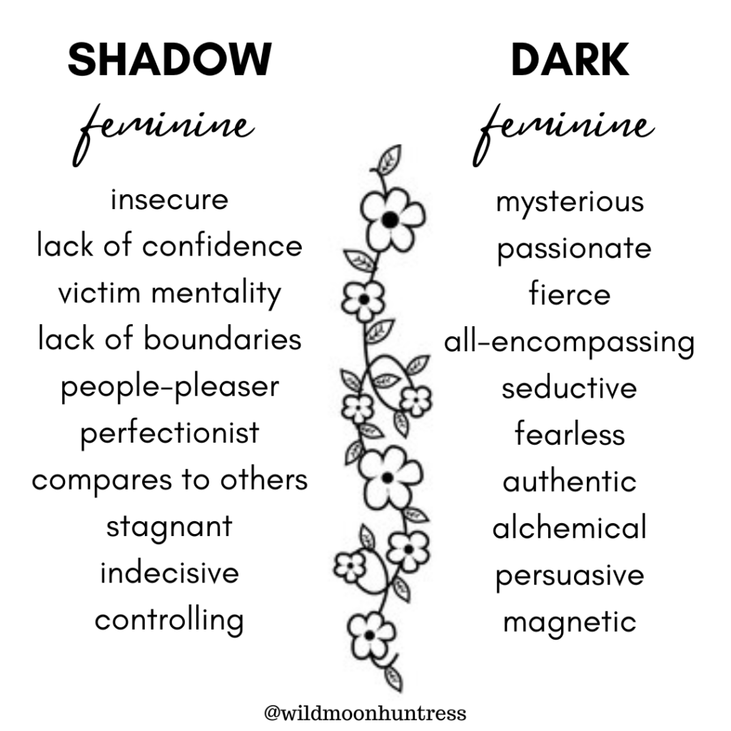 Shadow feminine vs dark feminine.